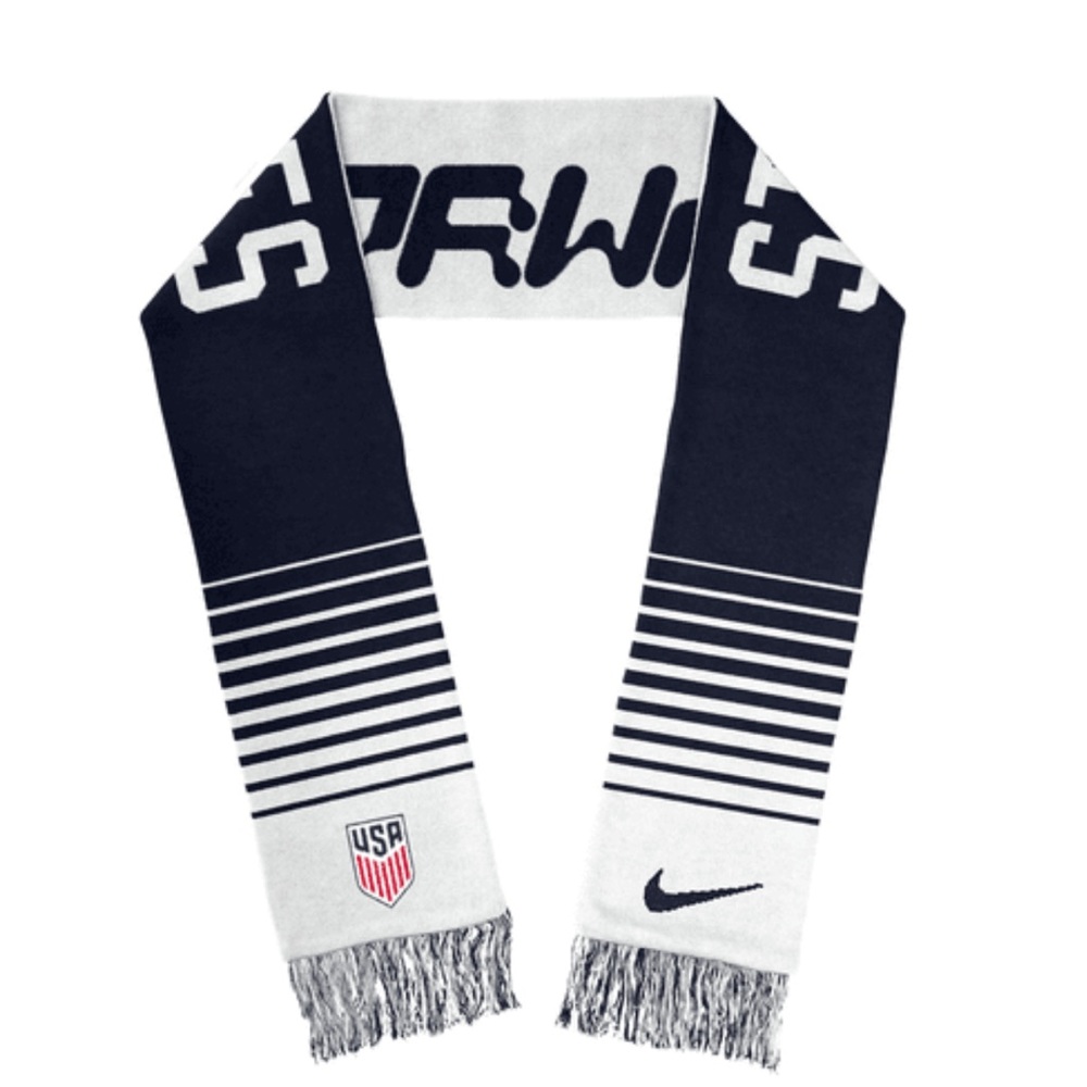 NWT Nike United States National Soccer Team Reversible Scarf Blue & White
